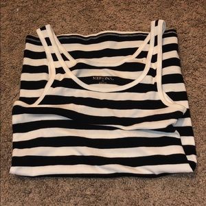 Merona Black and White Striped Tank Top